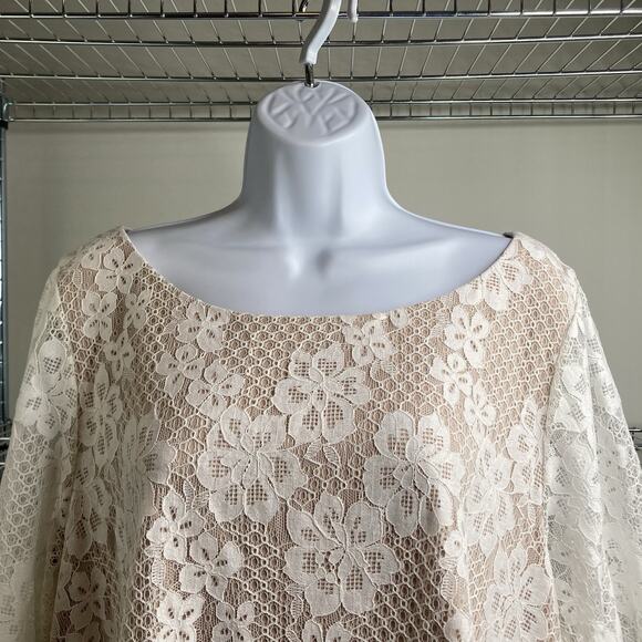 Eliza J Women's Ivory Lace Sheath Size 20W Summer Cocktail Party Fairy Ethereal - Picture 7 of 11